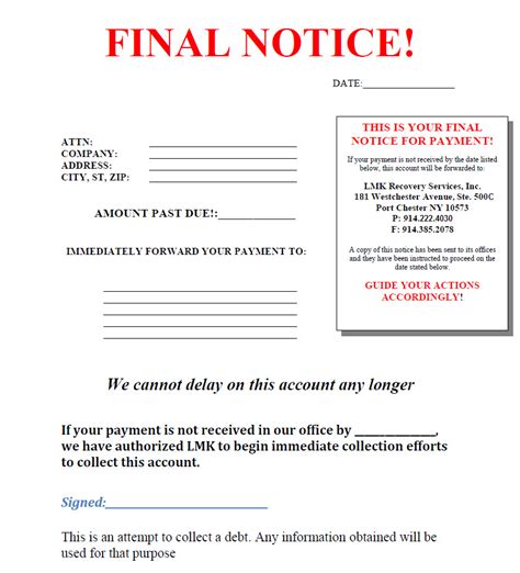 Debt Collection Letter - Free Printable Documents