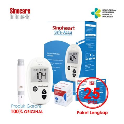 Jual Alat Cek Gula Darah Safe Accu Sinocare Paket Lengkap Strip