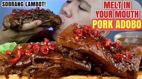 Melt In Your Mouth Spicy Pork Adobo Mukbang Spicy Adobo Pinoy Mukbang Mukbang Philippines