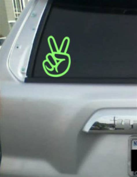 Peace Sign Car Decal Peace Sign With Flower Hand Peace - Etsy