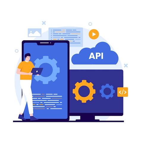 Diseño plano del concepto de interfaz de programación de aplicaciones