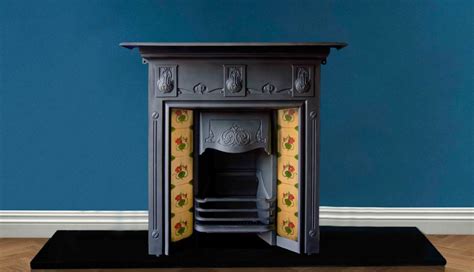 Victorian Combination Cast Iron Fireplace With Yellow Tile Buckley