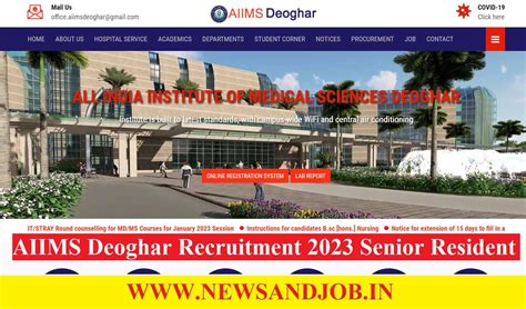 AIIMS Deoghar Recruitment 2023 Senior Resident Senior Resident