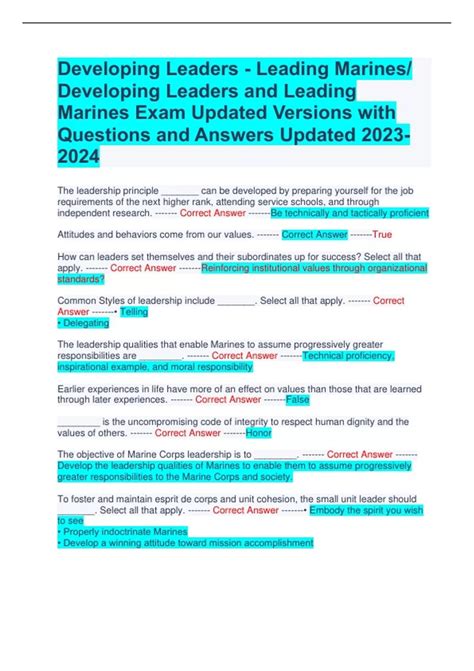 Developing Leaders Leading Marines Developing Leaders And Leading