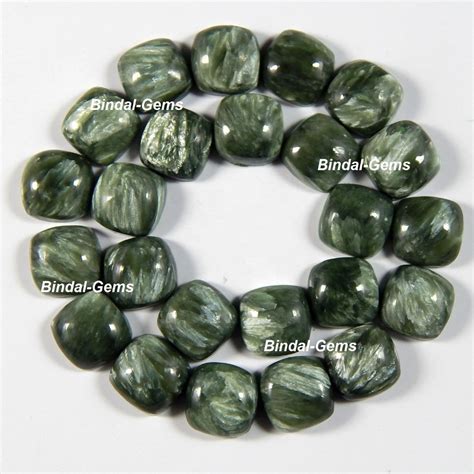 Seraphinite Cushion Shape Gemstone Cabochon For Jewellery Design