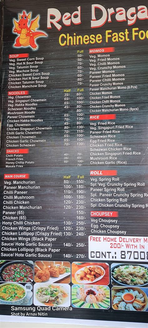 Menu At Red Dragon New Delhi Dwarka Rd