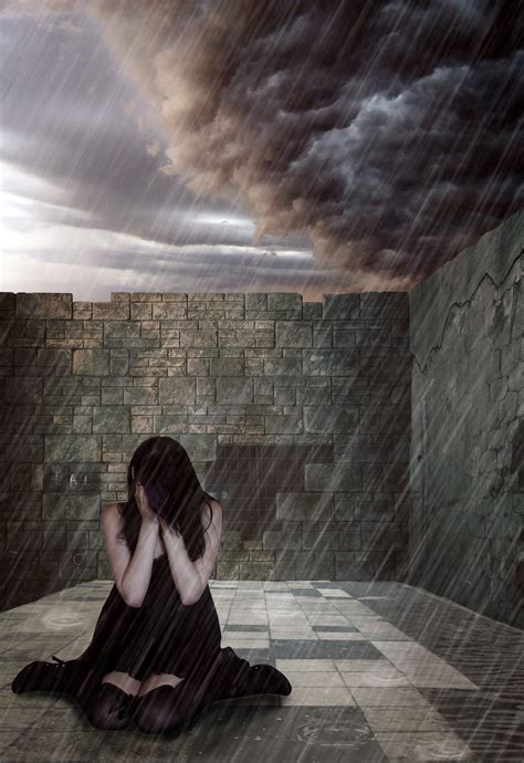 Girl Crying In The Rain Sad Art Pinterest Rain