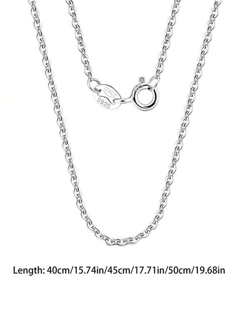 FOREVER QUEEN S925 Sterling Silver Necklace 30 Flash O Plain Chain 1