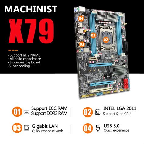 MACHINIST X79 LGA2011 Motherboard LGA 2011 ATX USB3 0 SATA3 PCI E NVME