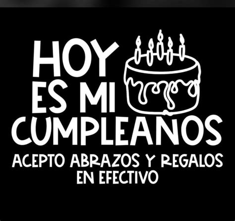 A Black And White Logo With The Words Hoy Es Mi Cumpleanos