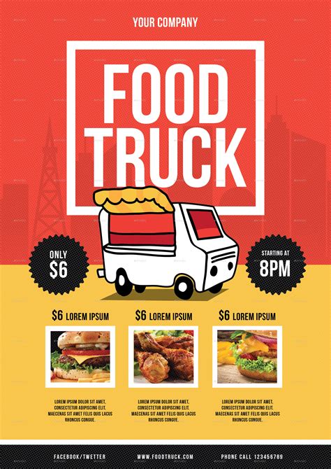 Food Truck Flyer Template Free Printable Templates