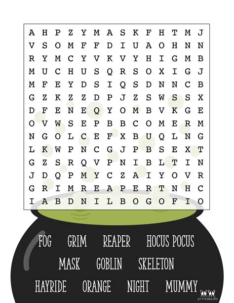 Free Printable Halloween Word Searches Printabulls