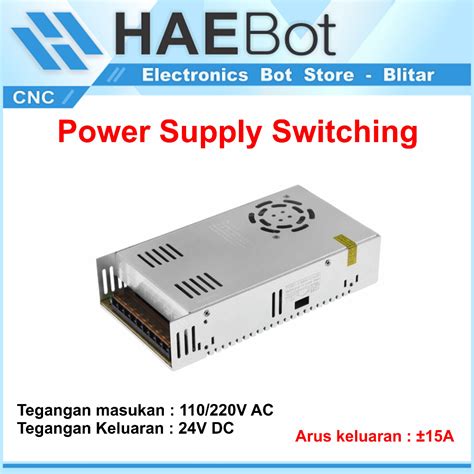 Jual HAEBOT Power Supply Switching 24V 15A 360W DC PSU Jaring 110 220