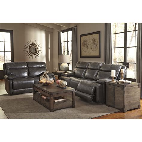 Signature Design by Ashley Leather Reclining Sofa | Wayfair