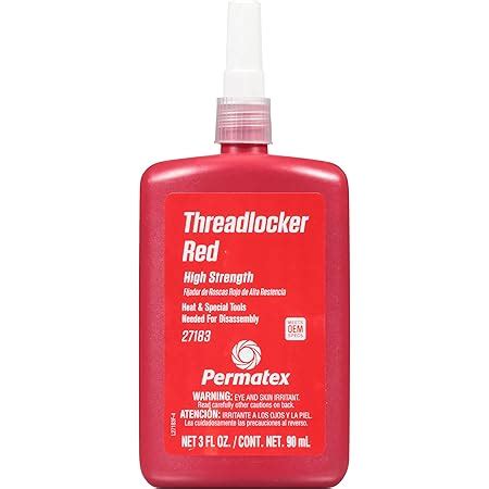 Amazon Permatex 27183 High Strength Threadlocker Red 90 Ml