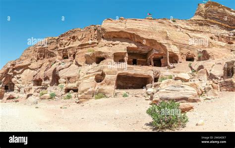 Nabataean Caves Petra Jordan Stock Photo Alamy