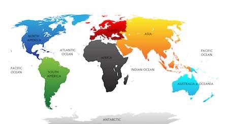 Map Of The World Continents For Kids