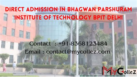 Direct Admission In Bhagwan Parshuram Institute Of Technology Bpit Delhi