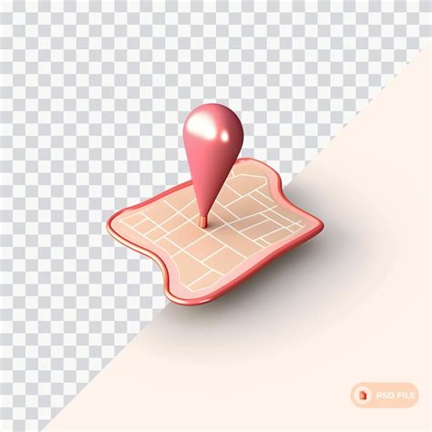 Pink map with location pin soft smooth lighting | Premium AI-generated PSD