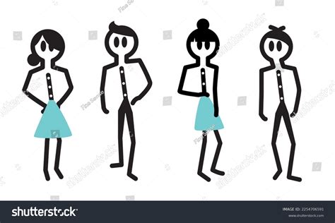 Stick Figure Illustration Standing Group Stock Vector (Royalty Free ...