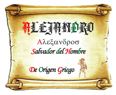 El Origen De Los Nombres Alejandro