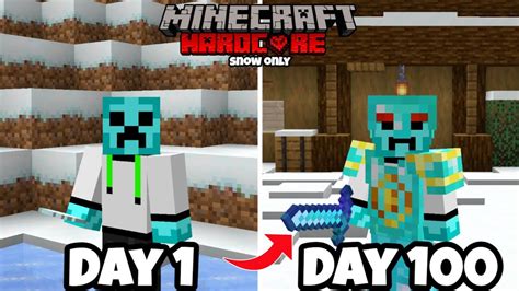 I Survived 100 Days Of Hardcore Minecraft In A Snow Only World