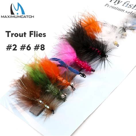 Maximumcatch Nymph Rainbow Trout Flies 2# 6# 8 Patterns Assortment Fly ...