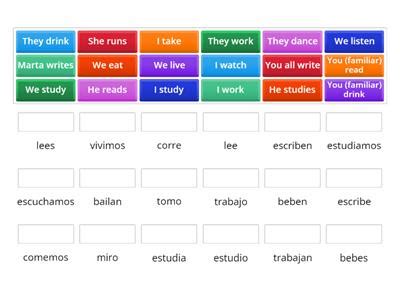 Conjugar Los Verbos Regulares Ar Er Ir Teaching Resources