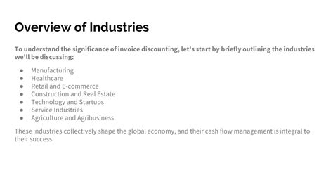 Ppt Unlocking Cash Flow Invoice Discounting Across Industries