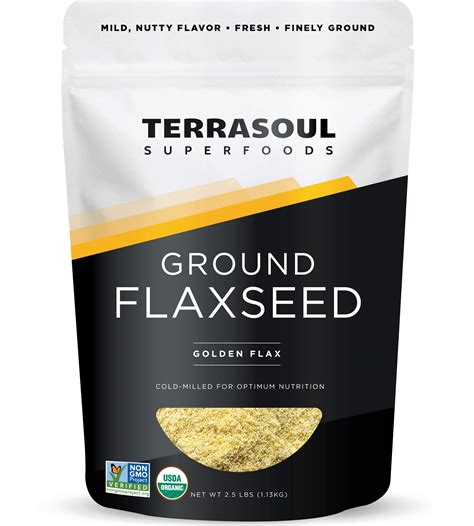 Terrasoul Superfoods Organic Ground Flax Seeds 2.5lb | Finely Ground ...