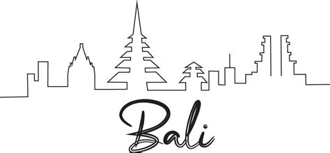 Bali Indonesia Line Drawing Free Vector 27033210 Vector Art At Vecteezy