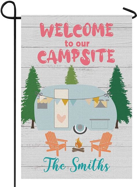 Amazon Personalized Camping Garden Flags Welcome To Our Campsite