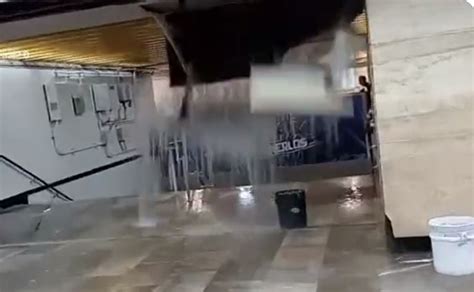 VIDEO Se desploma el techo de la estación Eugenia en Metro CDMX tras