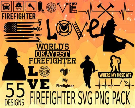 Firefighter Svg Png Design Bundle Cricuit Design Pack Cricuit Etsy