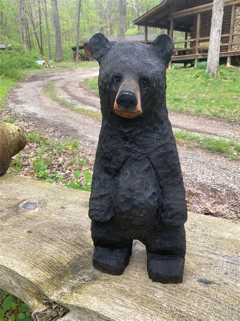 Outdoor Wooden Bear Statues At Marshall Taber Blog