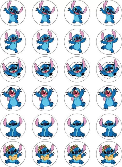 Stitch Edible Wafer Cupcakes Topper Birthday Party X And X