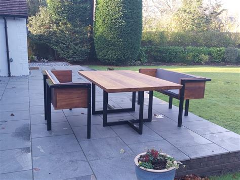 Iroko And Steel Garden Furniture Roots Furniture Bespoke Furniture