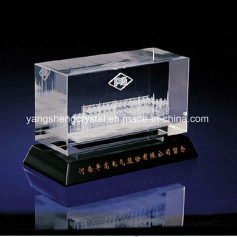 Promotional Gifts 3D Laser Engraving Crystal Blocks China Crystal And