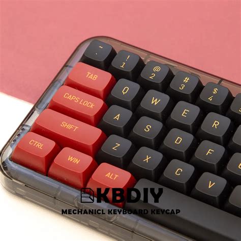 KBDiy 150 Keys Set CSA Profile PBT Keycap Black Red DYE SUB Key Caps