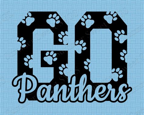 Panthers SVG Panther Paw Print Svg Go Panthers Svg Etsy