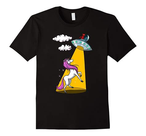 Ufo Magical Unicorn Abduction Funny Alien Spaceship T Shirt Print T