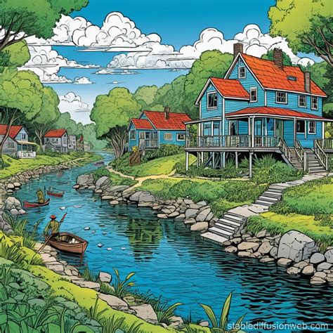 River Scene Stable Diffusion Online