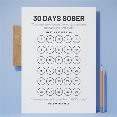 Printable Sobriety Calendar Etsy