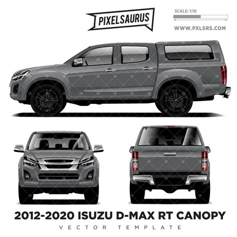2012 2020 Isuzu D Max Rt Canopy Vector Template Dmax Pixelsaurus