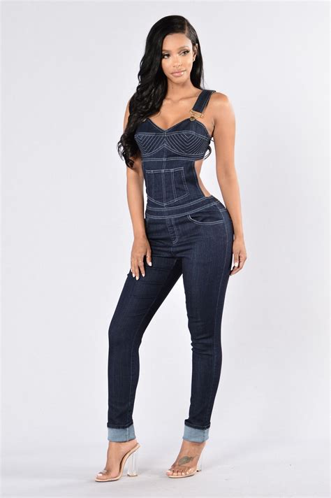 Rally Denim Jumpsuit Dark Denim Summer Fashion Outfits Denim Jumpsuit Fashion