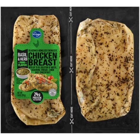 Kroger Basil Herb Seasoned Boneless Skinless Chicken Breast 14 Oz