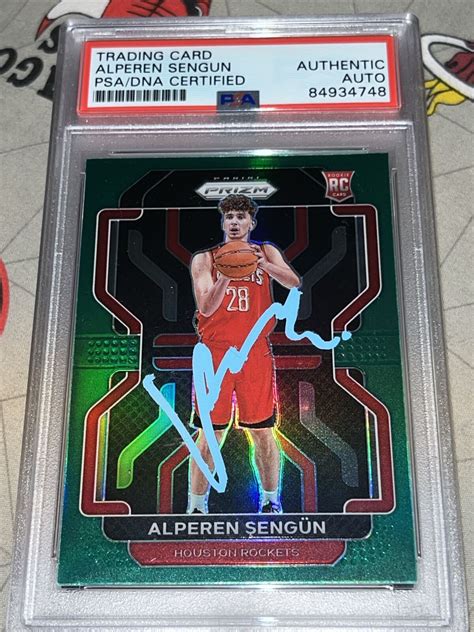 Alperen Sengun Prizm Auto Psa Dna Green Silver Signed Rookie Rc