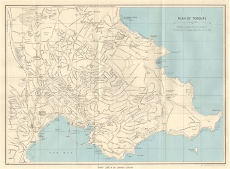 Torquay Vintage Town City Plan Devon Torbay Ward Lock Old