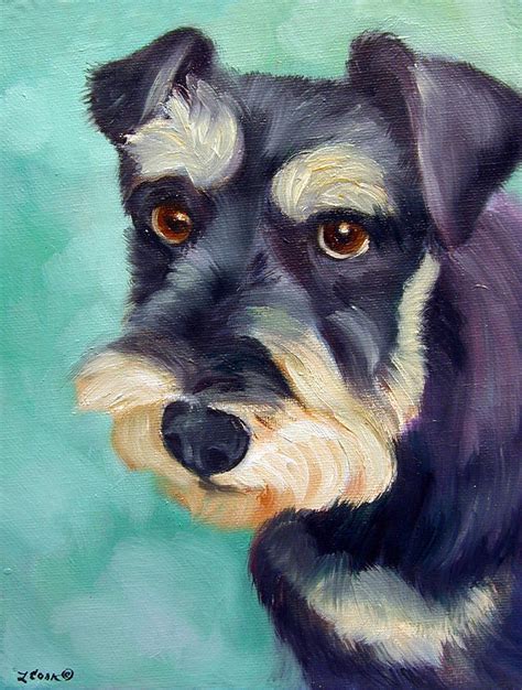 Schnauzer Painting By Lyn Cook Fine Art America