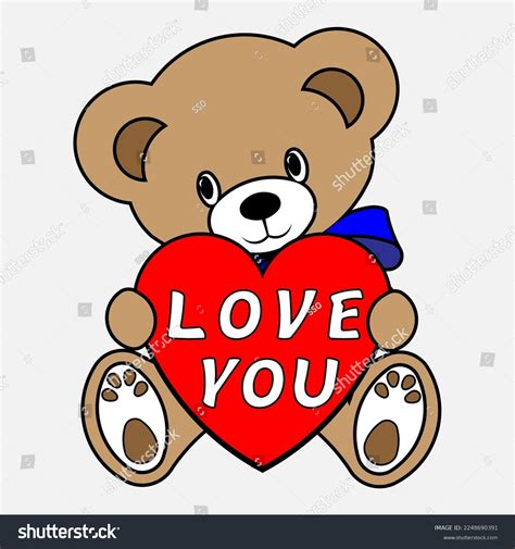 Simple Color Vector Image Funny Teddy Stock Vector Royalty Free